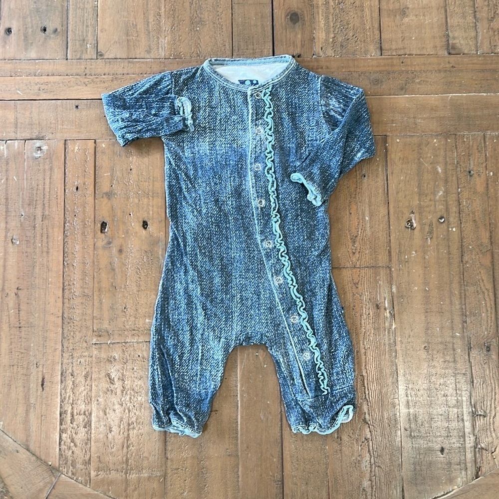 Kickee pants ruffled back flap bamboo romper